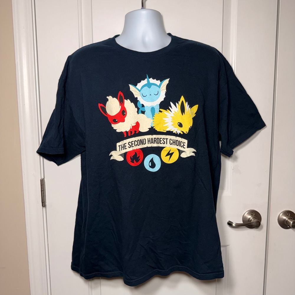 TeeFury Pokemon Eeveelutions Graphic T-Shirt Second Hardest Choice Navy XL